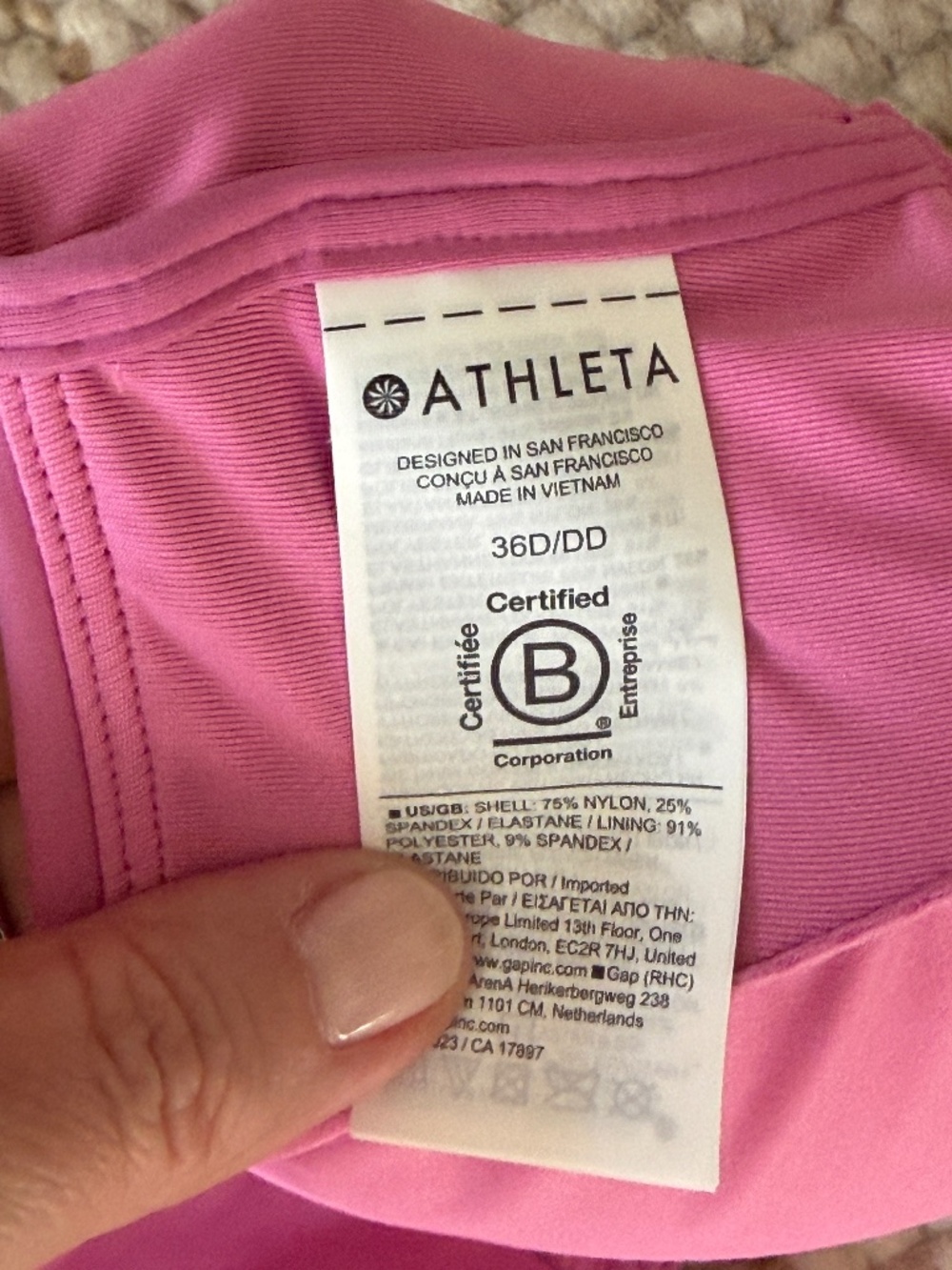 **NWT** Athleta V-Neck Bikini Top (36D/DD) & Classic Brief Bottoms (M) - Picture 3 of 4